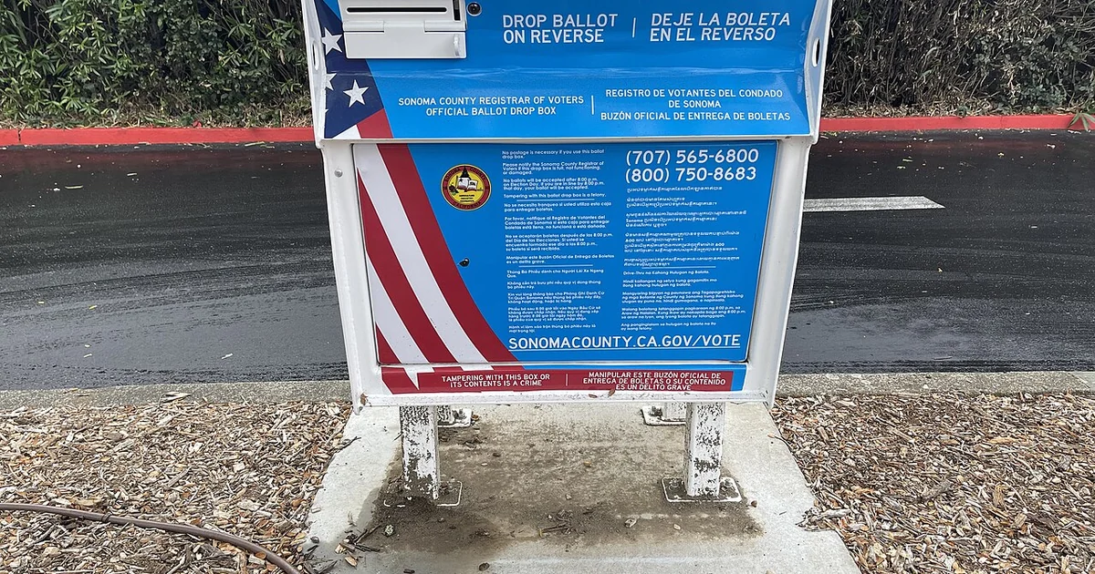 Ballot box in Sonoma, California