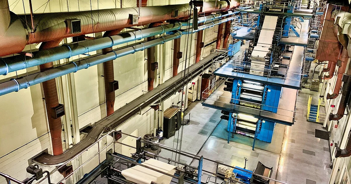 The 910 ton printing presses at the Las Vegas Review-Journal were the largest in the world when installed in 2000