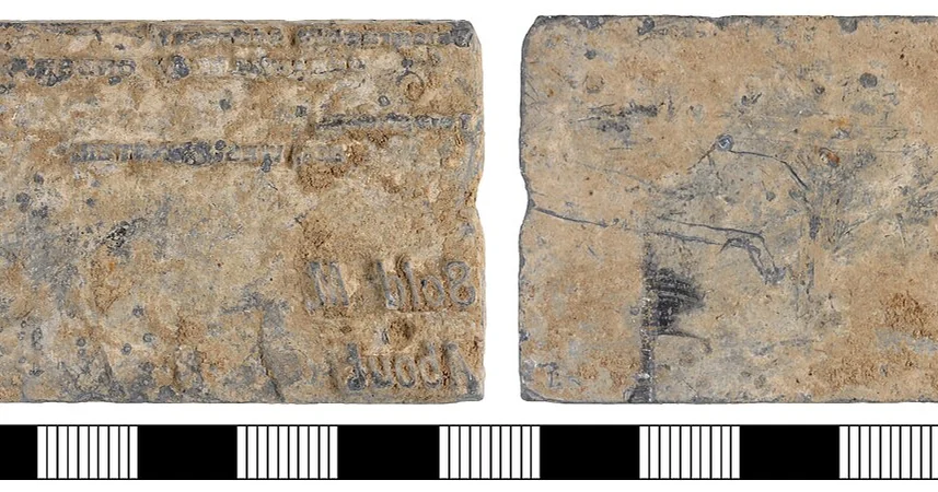 An incomplete lead prinitng press block, dating between Post Medieval to Modern periods. It is rectangular in plan and subrectangular in section, with bevelled edges. It is flat on both faces, except for the writing on the upper face. There